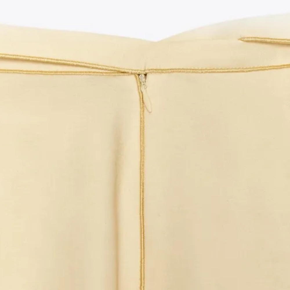 Zara Cream and Brown Midi Skirt - Picture 9 of 12